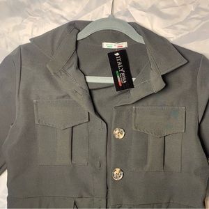 Italy Moda Made in Italy Buttoned Black Dress w/ Drawcord Waist